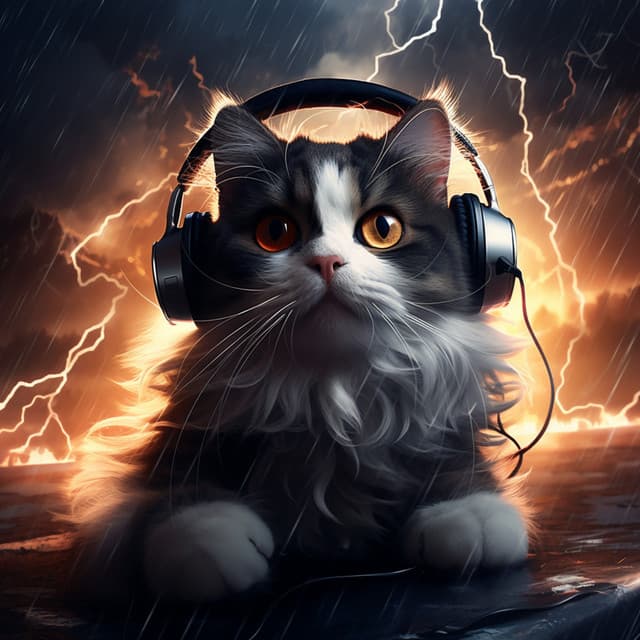 Soothing Harmonies: Cats Thunder Quiet - Calm Music for Cats