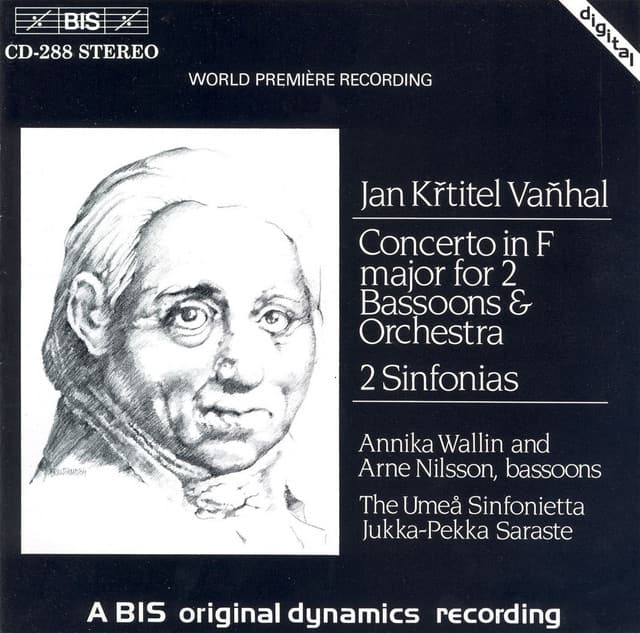 Vanhal: Concerto for 2 Bassoons in F Major / 2 Sinfonias - Johann Baptist Vanhal