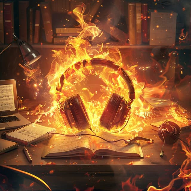 Blaze of Concentration: Fiery Study Sounds - Calm Music for Studying